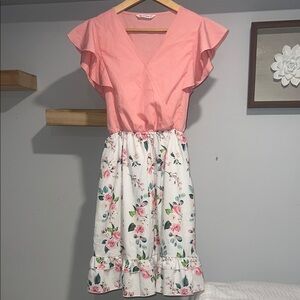 Pink and White‎ Floral Dress